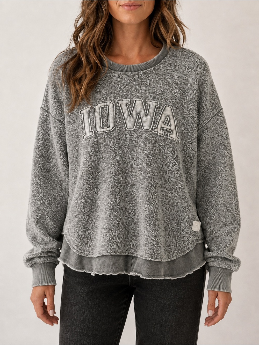 Press box Iowa Grey Crewneck Sweatshirt - Women's Casual Pullover
